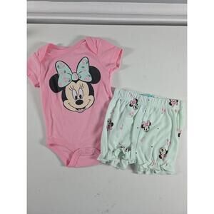 Disney Baby Minnie Mouse One Piece & Shorts 3-6mo NEW! Play Sleep Fun